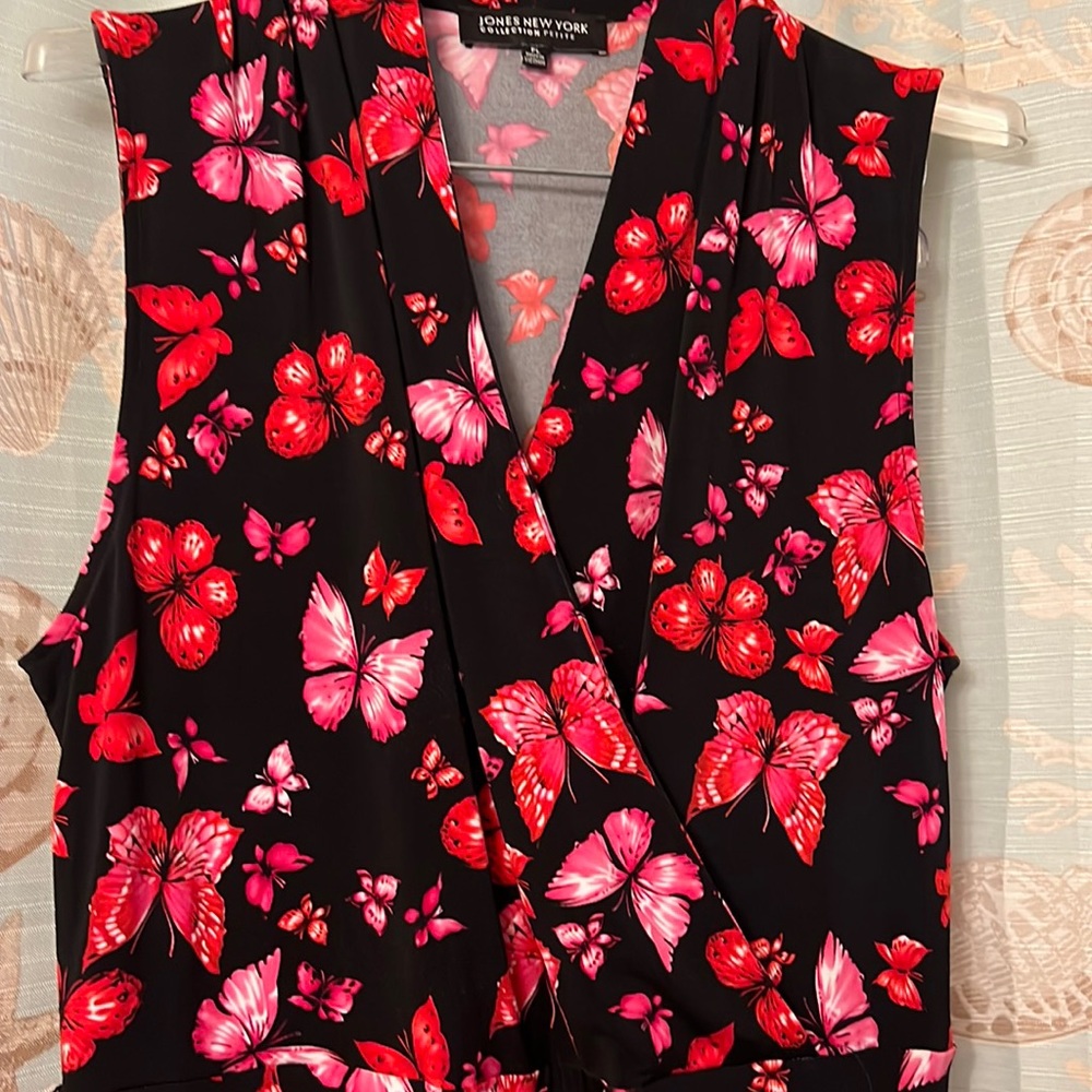 Jny pL dress in black/pink with butterflies! Near perfect condition!
